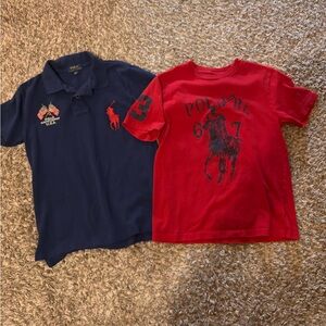Bundle of 2 Polo by Ralph Lauren Kids' Red & Blue Polo Shirt and tshirt M(10-12)